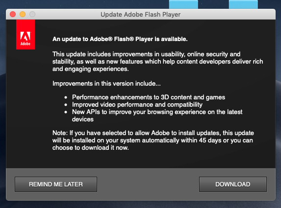 Adobe Flash Update For Osx Mjave